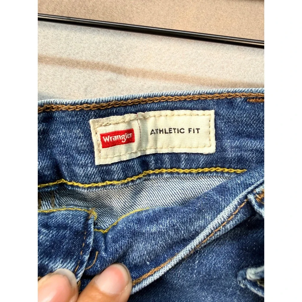 Wrangler Premium Workwear Quality Athletic Fit Mens Blue Denim Jeans 38x30